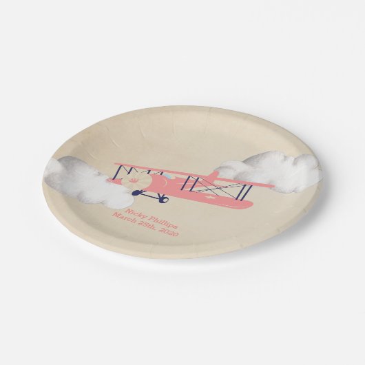 Bord van vliegtuigpapier,  Baby shower (Gekanteld)