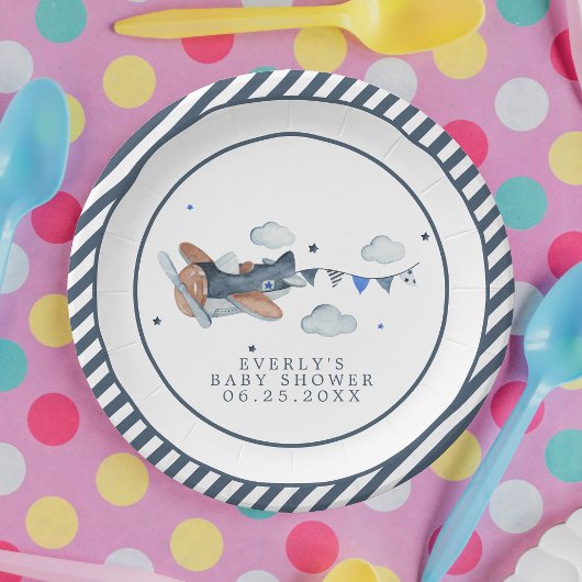 Bord van vliegtuigwolken Baby shower