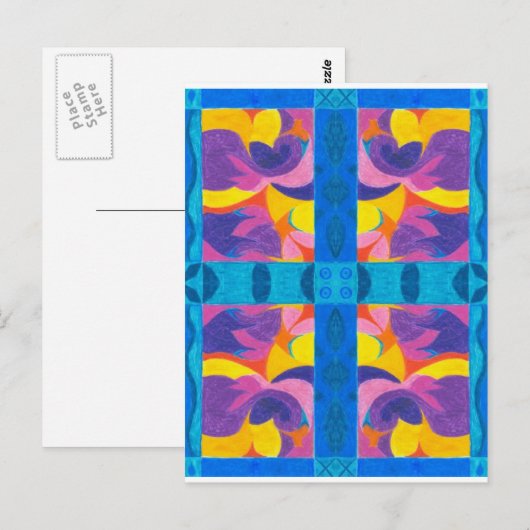 Bord van vruchten briefkaart (Voorkant / Achterkant)