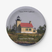 Bord van vuurtoren van koperen haven (Voorkant)