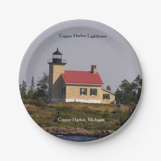 Bord van vuurtoren van koperen haven (Voorkant)