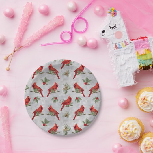 Bord van winterkardinalen en sinuskarton (Feest)