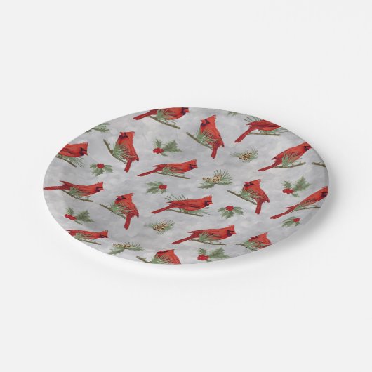 Bord van winterkardinalen en sinuskarton (Gekanteld)