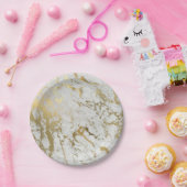 bord van wit en goudmarmer (Feest)