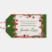 Bord van zelfgemaakte kerstkoekjes cadeaulabel (Achterkant Horizontaal)