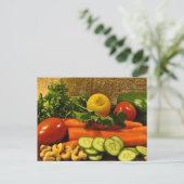 Bord Veggie Salad Briefkaart (Staand voorkant)