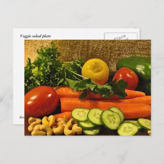 Bord Veggie Salad Briefkaart (Voorkant / Achterkant)