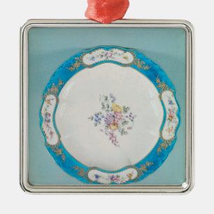 Bord versierd met een bloempatroon, Sevres Metalen Ornament