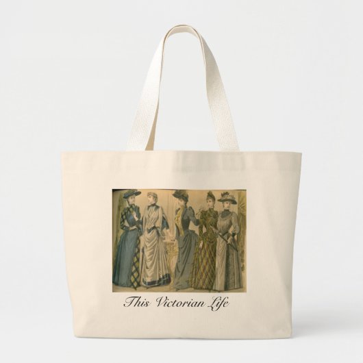Bord Victoriaans mode, 1890 Grote Tote Bag (Voorkant)