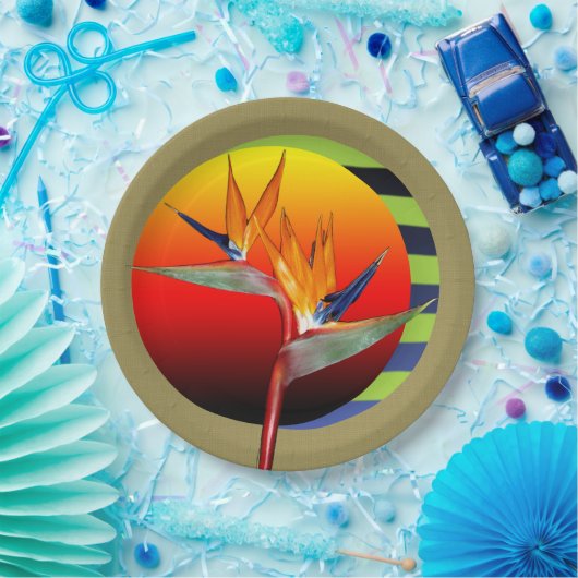 Bord | Vogel van de Paradise-bloem Tropisch Abstra (Feest)