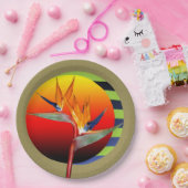 Bord | Vogel van de Paradise-bloem Tropisch Abstra (Feest)