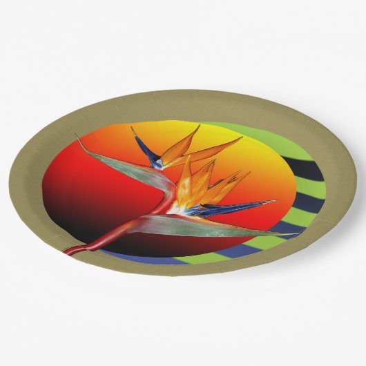 Bord | Vogel van de Paradise-bloem Tropisch Abstra (Gekanteld)