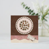 Bord vol Chocolates Birthday Party Invitation Kaart (Staand voorkant)