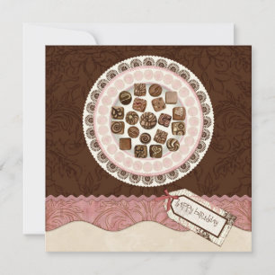 Bord vol Chocolates Birthday Party Invitation Kaart