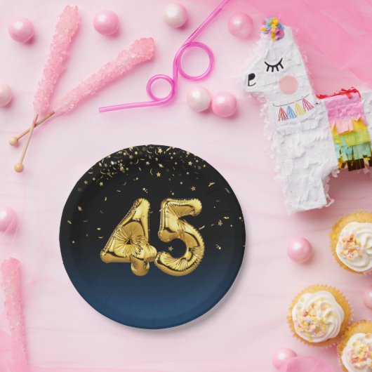 bord voor 45e-partijballonnen en goudpapier voor C (Feest)