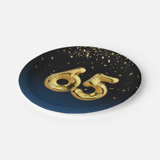 bord voor 65e-partijballonnen en Gold Confetti (Gekanteld)