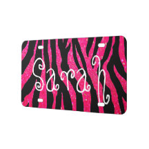 Bord voor aangepaste licentie - Glitter Zebra Name