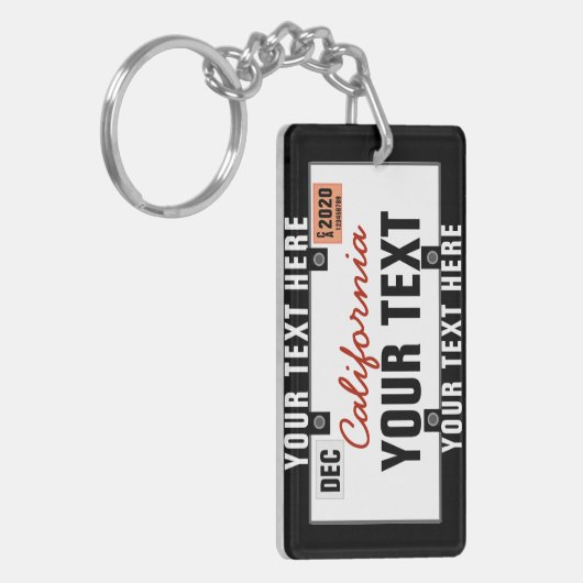 Bord voor aangepaste licenties sleutelhanger (Voorkant Links)