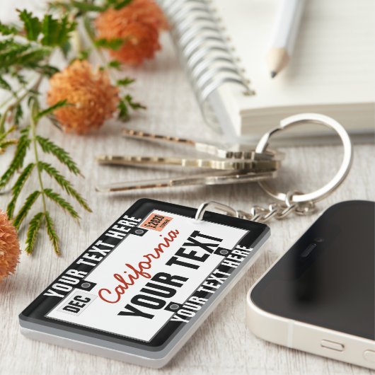 Bord voor aangepaste licenties sleutelhanger (Voorkant Rechts)