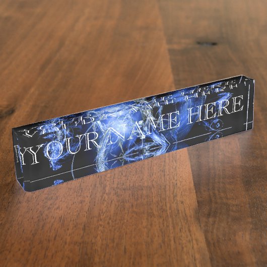 Bord voor afgebeelde fractale naam naambordje (Zijkant)