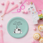 Bord voor Baby shower met kleine Koe bevestigen (Feest)