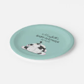 Bord voor Baby shower met kleine Koe bevestigen (Gekanteld)