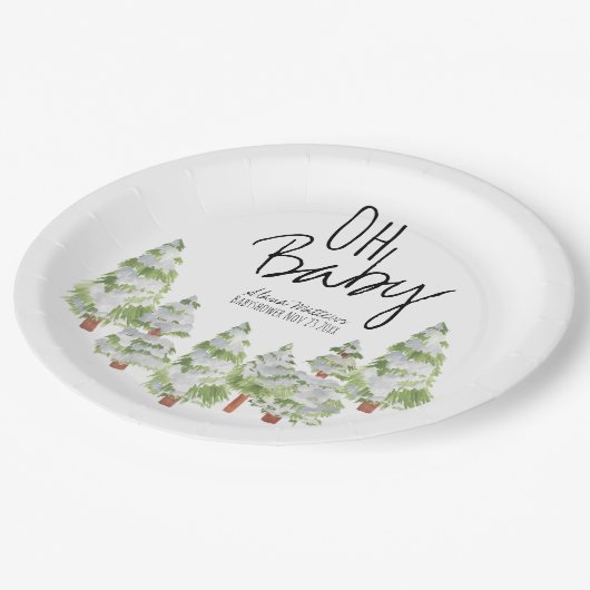 Bord voor babydouchepapier in de winter (Gekanteld)