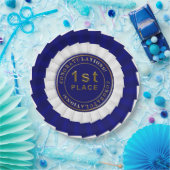 Bord voor bekroonde lint, blauw-wit-1st-papier (Feest)