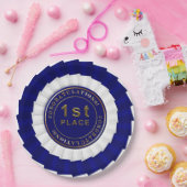 Bord voor bekroonde lint, blauw-wit-1st-papier (Feest)