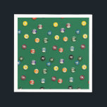 Bord voor Biljart Feest Verjaardag Servet<br><div class="desc">Dit patroon bevat handgetekende ballen 1-15,  effen en gestreept,  die de klassieke competitie oproepen.</div>