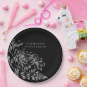 Bord voor bindpapier van zwarte en witte Floral (Feest)