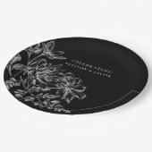 Bord voor bindpapier van zwarte en witte Floral (Gekanteld)