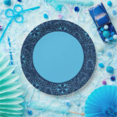 Bord voor Bright Blue Winter Snowflakes Paper (Feest)