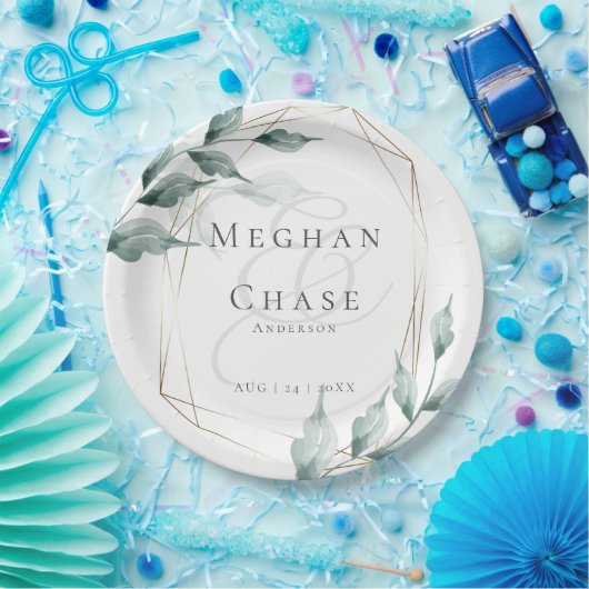 Bord voor bruiloft | Groene botanische grijze Jade (Feest)