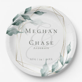 Bord voor bruiloft | Groene botanische grijze Jade