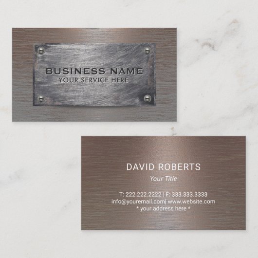 Bord voor de bouw van puimsteen visitekaartje (Voorkant / Achterkant)