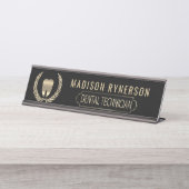 Bord voor de naam van het tandtechnicus bureau bureau naambordje (Voorkant)