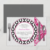 Bord voor eten uitnodigen kaart (Voorkant / Achterkant)