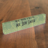 Bord voor geelgroene kunst Deco Name Naambordje (Zijkant)