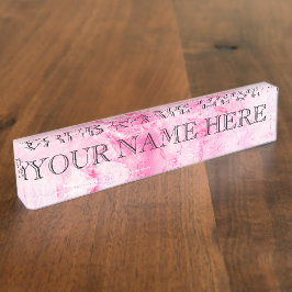 Bord voor gekleurde Roos fractale naam Naambordje