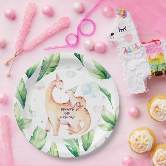 Bord voor gepersonaliseerd dinosauruspapier (Feest)