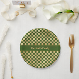 Bord voor groen Gold Checkered Paper