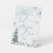 Bord voor hete chocoladebar, winter wonderland bab reclamebord met voetstuk (Voorkant)