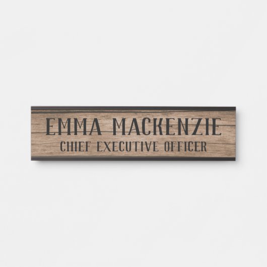 Bord voor houten korrelkleurig deurteken deurbordje (Voorkant)