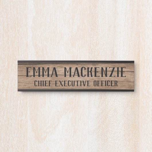 Bord voor houten korrelkleurig deurteken deurbordje (Voorkant)