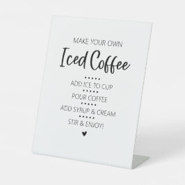 Bord voor Iced Coffee Bar-drankjes Reclamebord Met Voetstuk