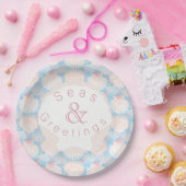 Bord voor kerstblauw kerstpapier voor de kust (Feest)