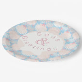 Bord voor kerstblauw kerstpapier voor de kust (Gekanteld)