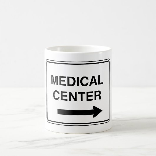 Bord voor medisch centrum koffiemok