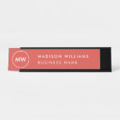 Bord voor minimale monogramnamen bureau naambordje (Voorkant)